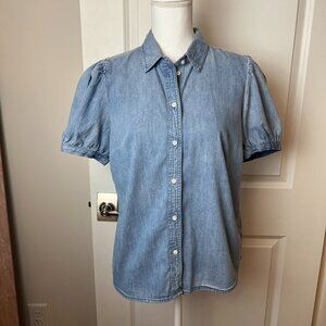 Denim/Chambray Short Sleeve Blouse